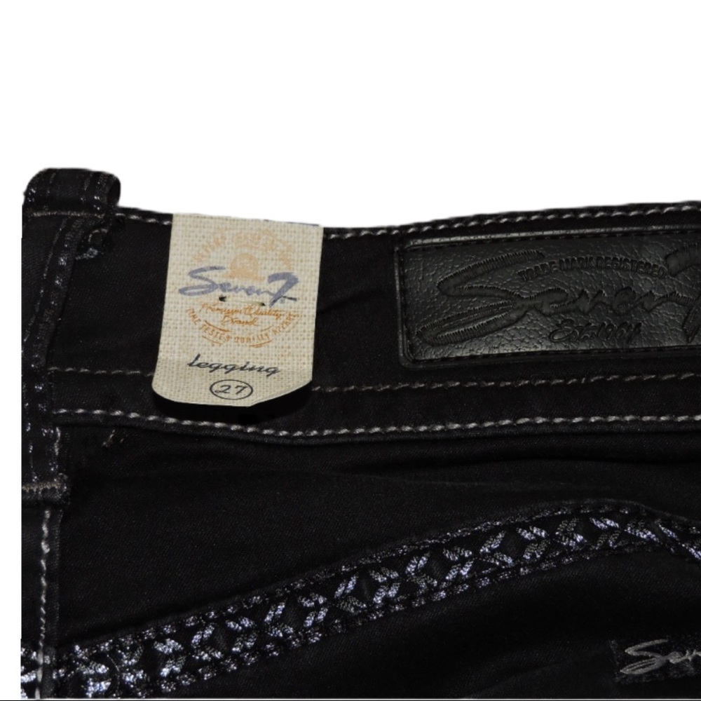 Seven7 Leggings Dark Denim Sz 27 New - Picture 5 of 8
